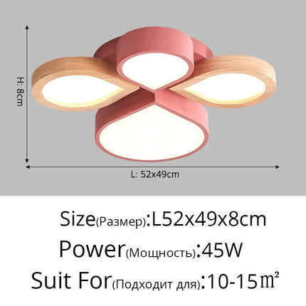 Lustre LED moderne en bois style nordique romantique — LZ4X9P2