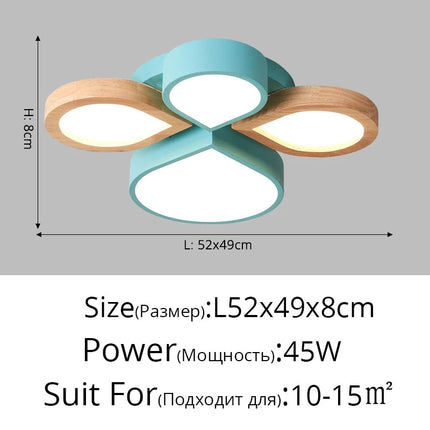 Lustre LED moderne en bois style nordique romantique — LZ4X9P2