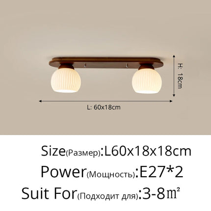 Lustre suspension nordique rondins bois massif style tatami japonais — LZ4X9P2