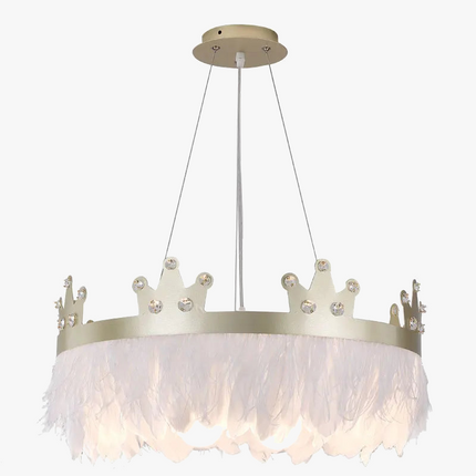 Lustre suspension nordique luxe avec cristaux et plumes — LZ4X9T2