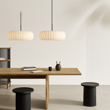 Lustre suspension nordique Wabi Sabi en soie avec LED — LZ4X9P
