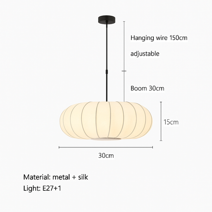 Lustre suspension nordique Wabi Sabi en soie avec LED — LZ4X9P