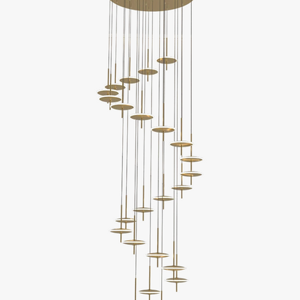 Lustre suspension LED créatif en acrylique doré style nordique — LZ4X9M