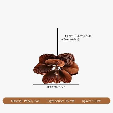 lustre nordique wabi-sabi en forme d'éventail pour décoration créative