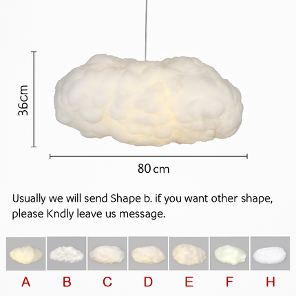 Lustre nuages blancs en coton et soie avec LED pour enfants — LZ4X9Q7M