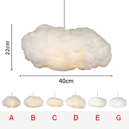 Lustre nuages blancs en coton et soie avec LED pour enfants — LZ4X9Q7M