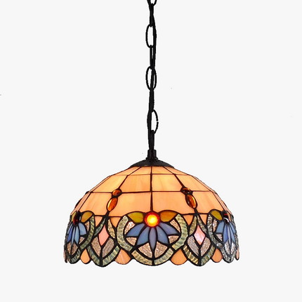 Lustre orchidée en verre teinté style Tiffany pour intérieur élégant — LZ4X9J