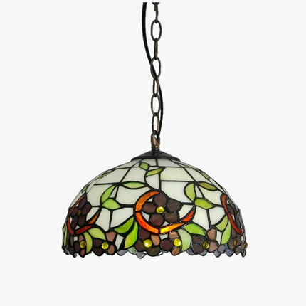 Lustre orchidée en verre teinté style Tiffany pour intérieur élégant — LZ4X9J