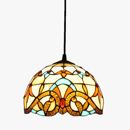 Lustre orchidée en verre teinté style Tiffany pour intérieur élégant — LZ4X9J
