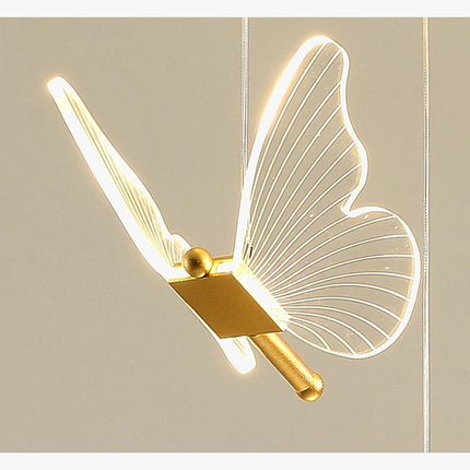 Lustre suspension LED design papillon transparent nordique — LZ4X9M