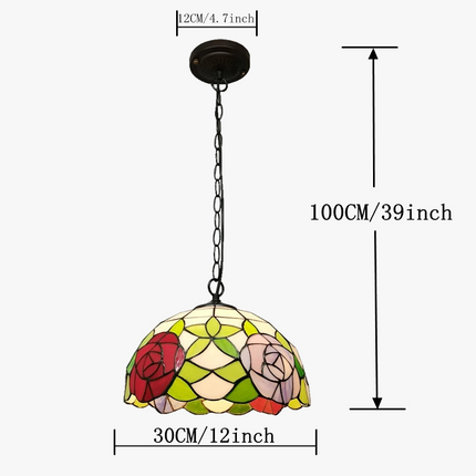 Lustre suspension style pastoral en verre teinté pour véranda et restaurant — LZ4P9XQ