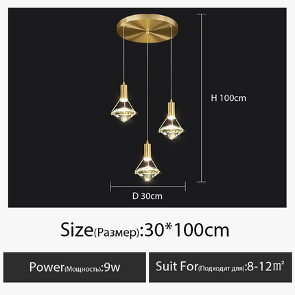 Lustre postmoderne en cristal avec éclairage LED personnalisable — LZ4FJ9