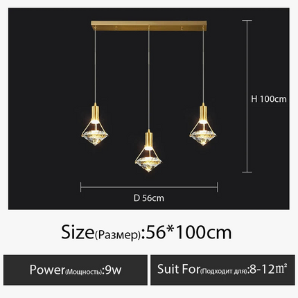 Lustre postmoderne en cristal avec éclairage LED personnalisable — LZ4FJ9