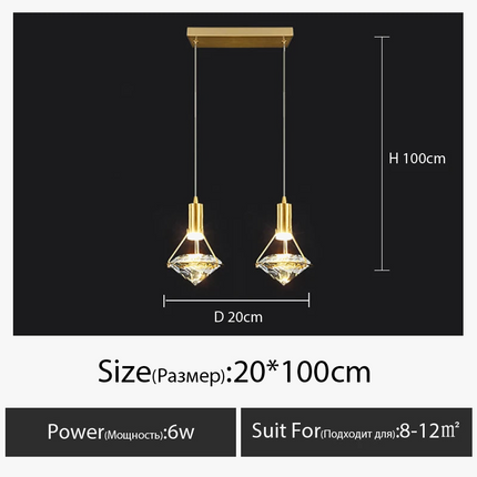 Lustre postmoderne en cristal avec éclairage LED personnalisable — LZ4FJ9
