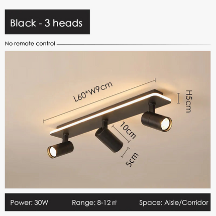 Plafonnier spot LED noir au design moderne — LZ4T9QJ2