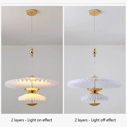 Lustre LED plissé pliant au design minimaliste soucoupe volante — LZ3F9X
