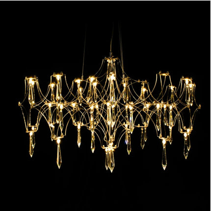 Lustre cube LED en cristal et acier inoxydable post-moderne — LZ4X9T