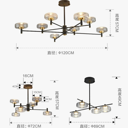 Lustre LED nordique en verre style post-moderne de luxe — LZ4X9P2