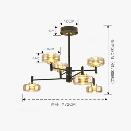 Lustre LED nordique en verre style post-moderne de luxe — LZ4X9P2