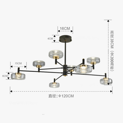 Lustre LED nordique en verre style post-moderne de luxe — LZ4X9P2