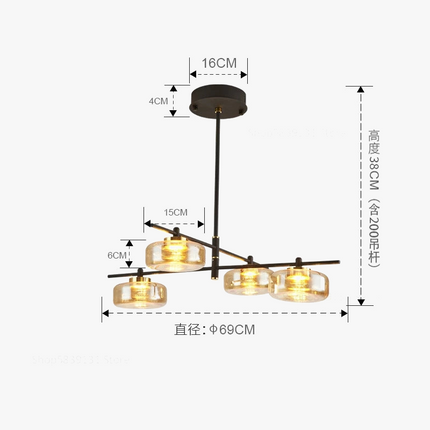 Lustre LED nordique en verre style post-moderne de luxe — LZ4X9P2