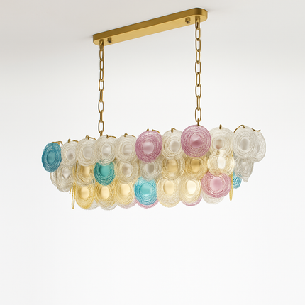 Lustre postmoderne en fer et verre coloré pour éclairage intérieur — LZ4Q7N2