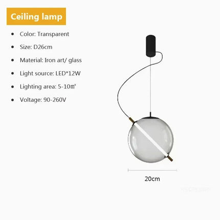 Lustre suspension rétro américain en verre ambré pour ambiance créative — LZ4X9T