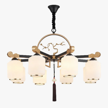 Lustre suspension rétro chinois pour éclairage chaleureux et élégant — LZ4P9X
