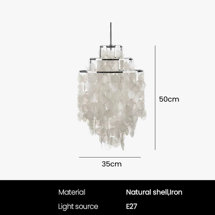 Lustre rétro en coquillage pour décoration intérieure moderne — LZ4X9Q7D