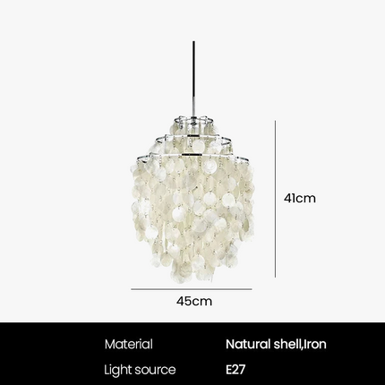 Lustre rétro en coquillage pour décoration intérieure moderne — LZ4X9Q7D