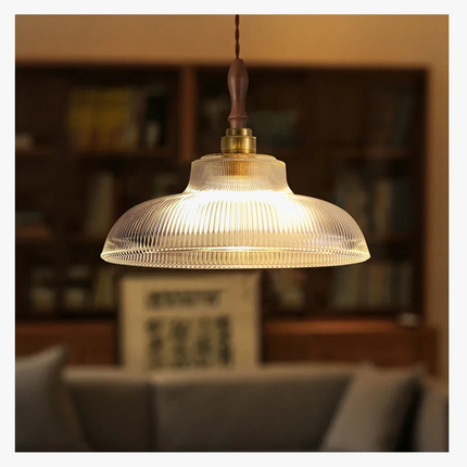 Lustre rétro en cuivre avec abat-jour en verre pour intérieur — LZ4X9P