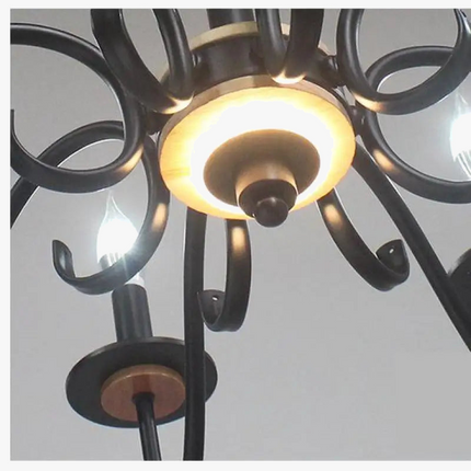 Lustre rétro en fer à 8 bougies pour intérieur — LZ4N7Q2F