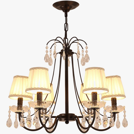 Lustre rétro créatif en fer et cristal style américain — LZ4X9P2