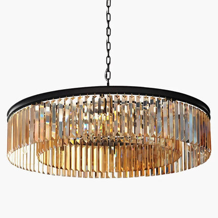 Lustre suspension en métal avec chaîne et cristal décoratif — LZ4X9P