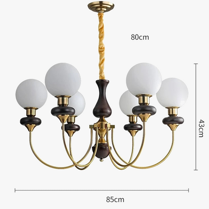 Lustre rétro en métal et verre pour intérieur raffiné — LZ4X9P2
