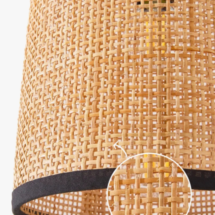 Lustre suspension rétro en rotin pour éclairage intérieur — LZ7XQ2