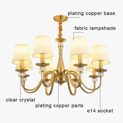 Lustre suspension rétro en tissu pour décoration campagne — LZ4M9X