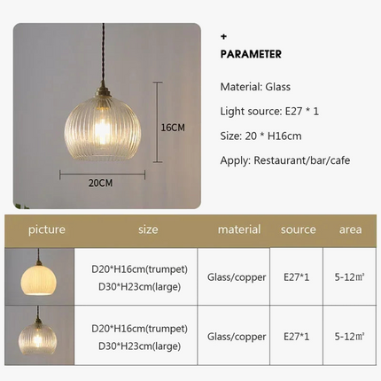 Lustre rétro en verre et cuivre pour intérieur — LZ4GJ9