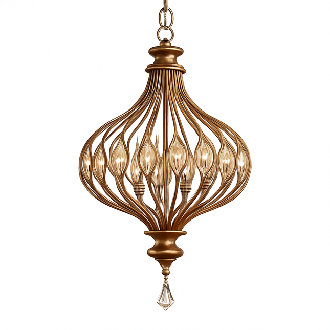 Lustre rétro en cristal style vintage pour villa — LZ4QJ7M2