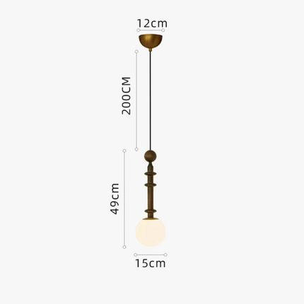 Lustre suspension LED style rétro français pour plafond — LZ4X9J