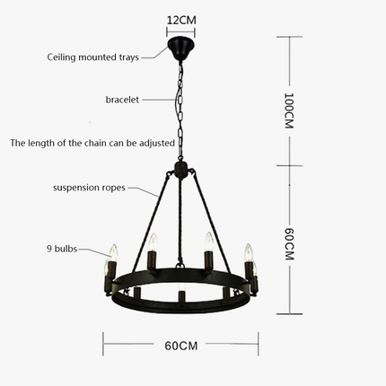Lustre suspension rétro style industriel scandinave pour café et bar — LZ4X9T2