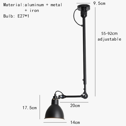 Lustre rétro américain avec abat-jour orientable pour lecture — LZ4XJ9