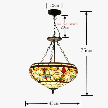 Lustre style rétro européen avec abat-jour Tiffany pour intérieur — LZ4X9M