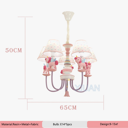 Lustre enfant en tissu et résine au style romantique — LZ4G7X