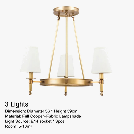 Lustre rond en cuivre pour chambre à coucher — LZ4X9P2