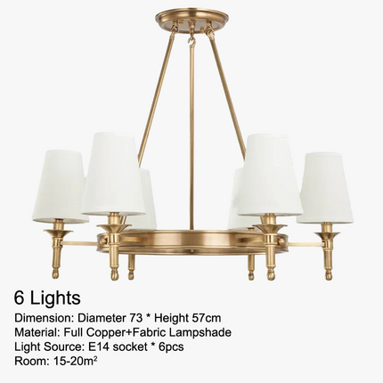 Lustre rond en cuivre pour chambre à coucher — LZ4X9P2