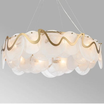 Lustre rond en verre et fer pour éclairage intérieur — LZ4D9Q7