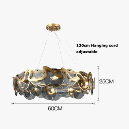 Lustre rond en verre et fer pour éclairage intérieur — LZ4D9Q7