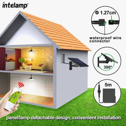 Lustre solaire suspendu étanche avec télécommande et haute luminosité — LZ4X9P