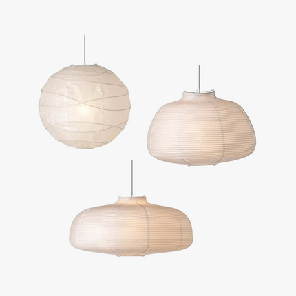 Lustre sphérique en papier japonais forme lune pour éclairage intérieur — LZ4X9Q7